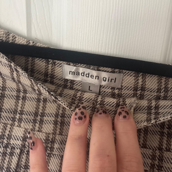 Madden Girl Micro Skort Plaid Buckle Y2K punk L - Picture 4 of 6